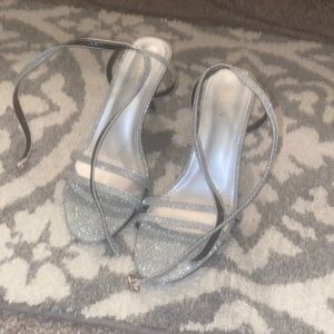 Silver sparkly heels